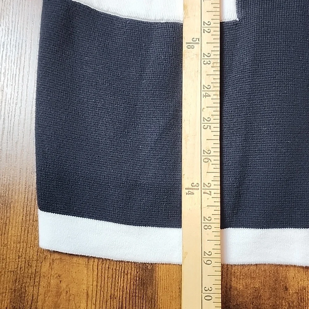 LANDS' END | Classic Closet Staple Black and White 100% Cotton Prep Cardigan | L